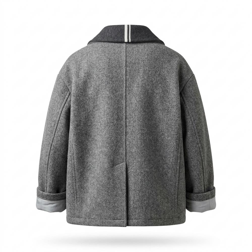 Lederjacken Outlet24 - Auhek | Zweireihiger Woll Mantel Herren