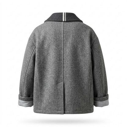 Lederjacken Outlet24 - Auhek | Zweireihiger Woll Mantel Herren