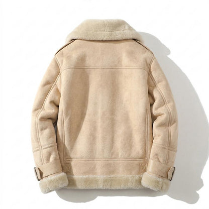 Lederjacken Outlet24 - Luvek | Gefütterte Asymmetrische Wildleder-Jacke Herren