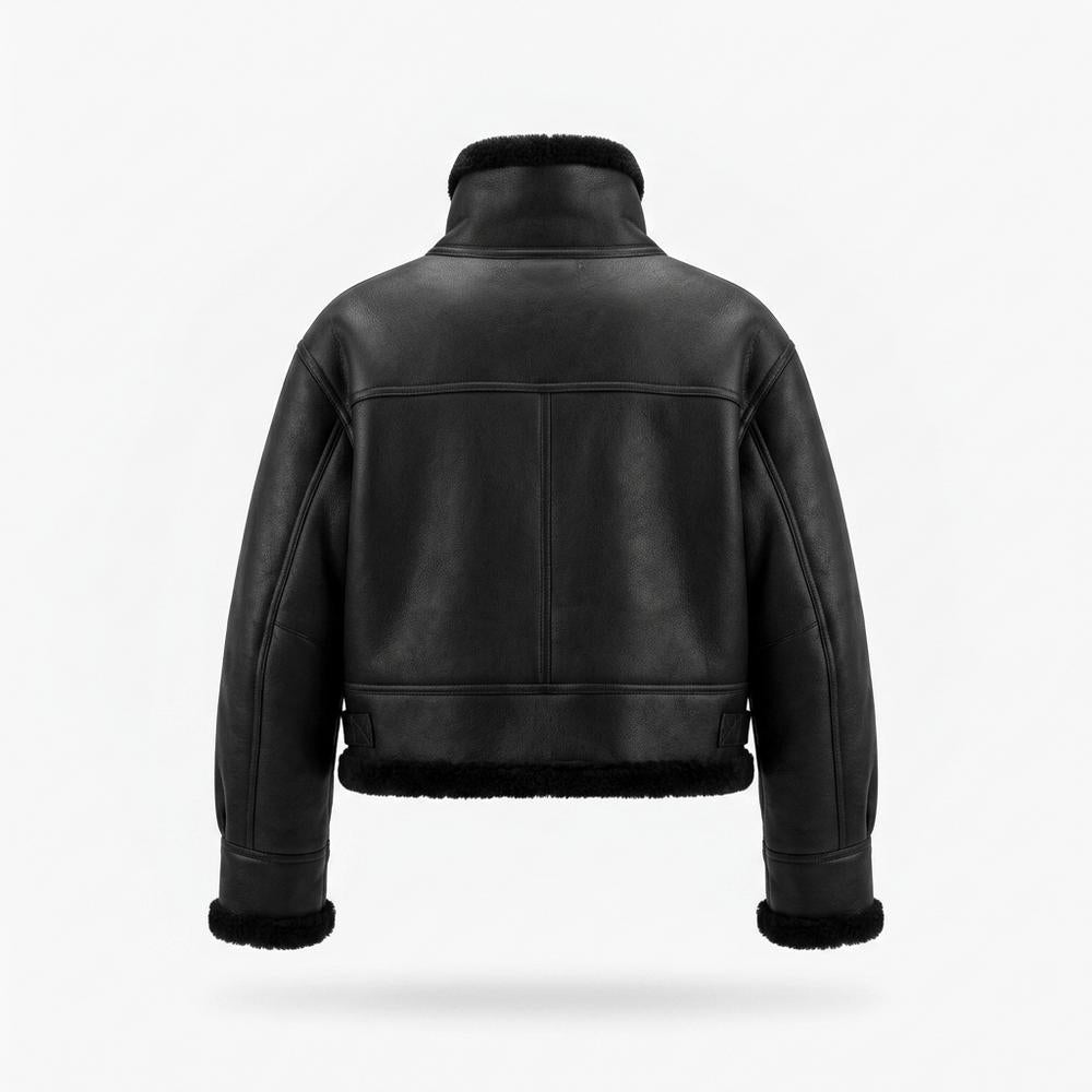 Lederjacken Outlet24 - Yupus | Gefütterte Gekürzte Lederjacke Unisex