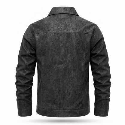 Lederjacken Outlet24 - Koler | Strukturiert Geknöpft Lederjacke Herren