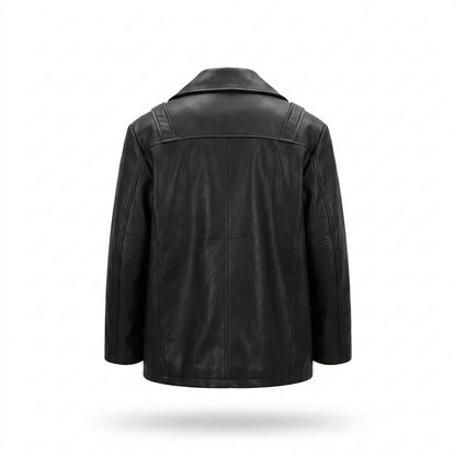 Lederjacken Outlet24 - Kesad | Oversized Kontrastgesteppt Lederjacke Unisex