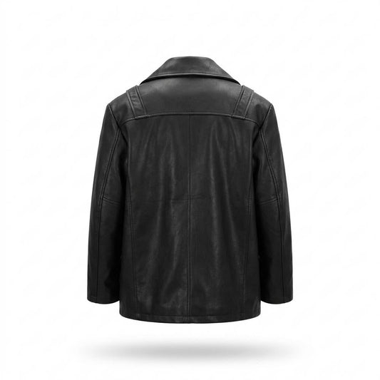 Lederjacken Outlet24 - Kesad | Oversized Kontrastgesteppt Lederjacke Unisex