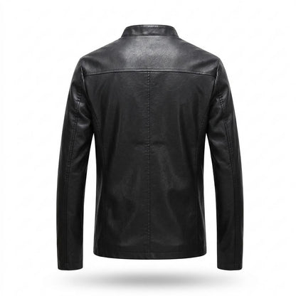 Lederjacken Outlet24 - Aesis | Taillierte Kurzkragige Lederjacke Herren