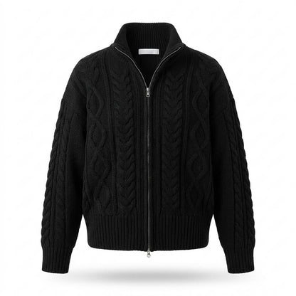 Lederjacken Outlet24 - Lunot | Hochgeschlossene Strukturierte Strickjacke Damen