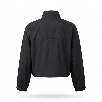 Lederjacken Outlet24 - Lezak | Kurzgeschnittene Hochgeschlossene Jacke Damen