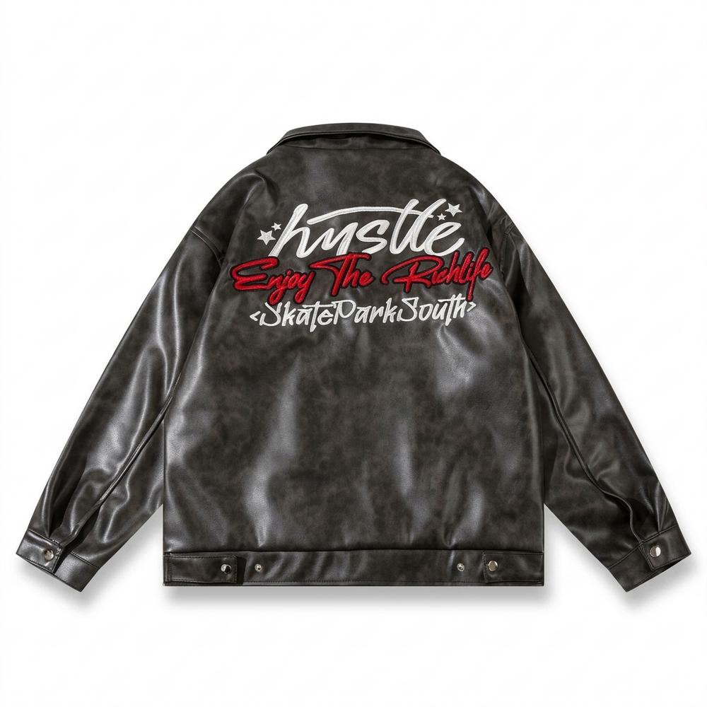 Lederjacken Outlet24 - Dezet | Gerade Geschnittene Strukturierte Lederjacke Unisex