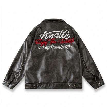 Lederjacken Outlet24 - Dezet | Gerade Geschnittene Strukturierte Lederjacke Unisex