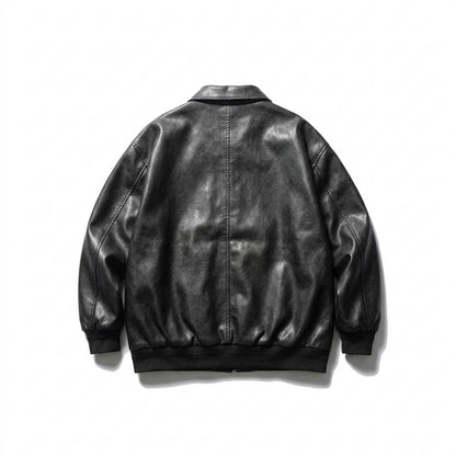 Lederjacken Outlet24 - Lavil | Locker Aufgesetzt Lederjacke Unisex