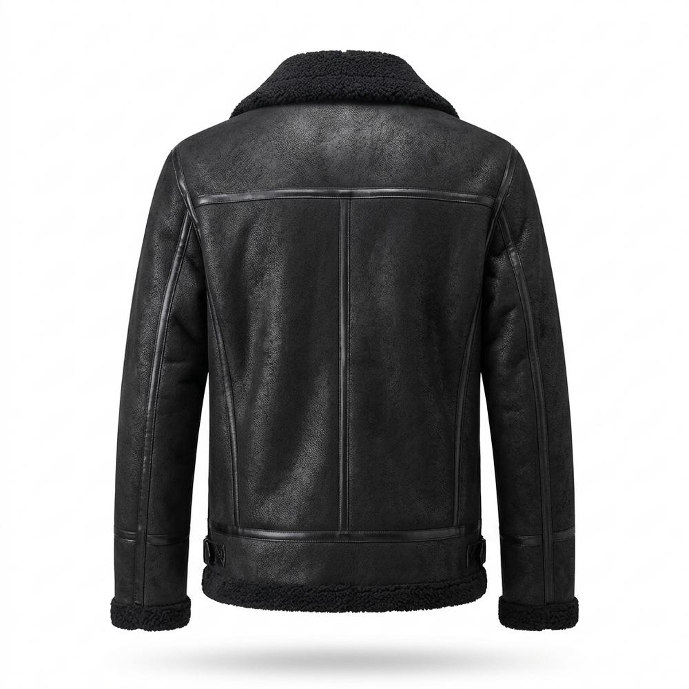 Lederjacken Outlet24 - Nafen | Gefütterte Reißverschluss Lederjacke Herren