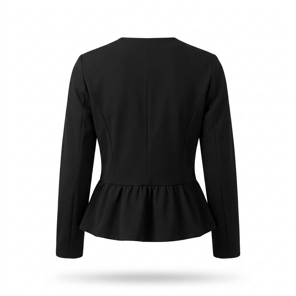 Lederjacken Outlet24 - Migik | Kragenlose Taillierte Jacke Damen
