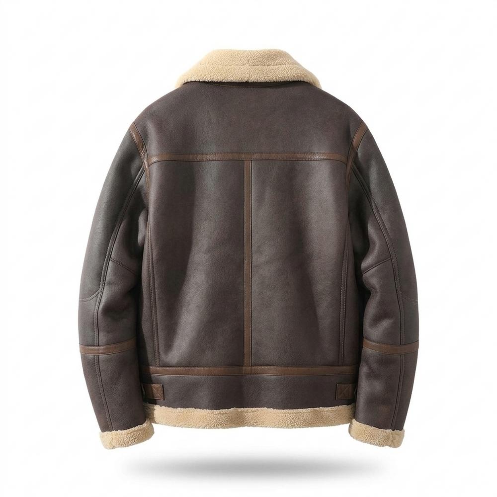 Lederjacken Outlet24 - Kefud | Gefütterte Shearling Lederjacke Herren