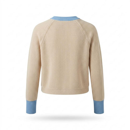 Lederjacken Outlet24 - Zezet | Kontrastfarbener Gerippter Cardigan Damen
