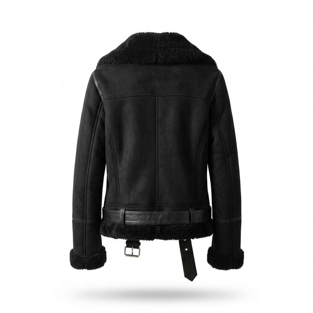 Lederjacken Outlet24 - Koted | Gefüttert Asymmetrisch Wildleder-Jacke Damen