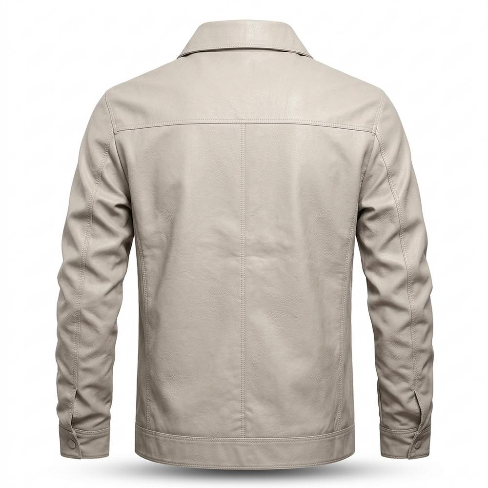 Lederjacken Outlet24 - Nezad | Geknöpft Glatt Lederjacke Herren