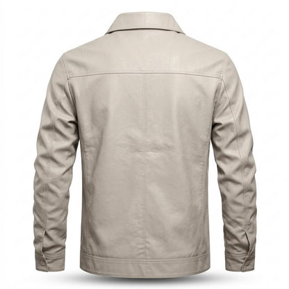 Lederjacken Outlet24 - Nezad | Geknöpft Glatt Lederjacke Herren