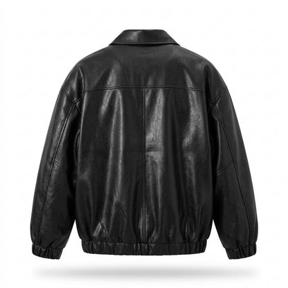 Lederjacken Outlet24 - Aekiv | Weite Geknöpfte Lederjacke Unisex