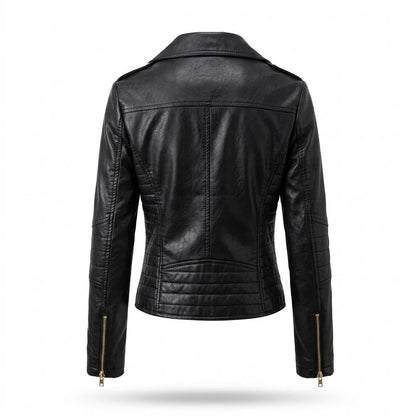 Lederjacken Outlet24 - Lotur | Asymmetrisch Gesteppt Lederjacke Damen