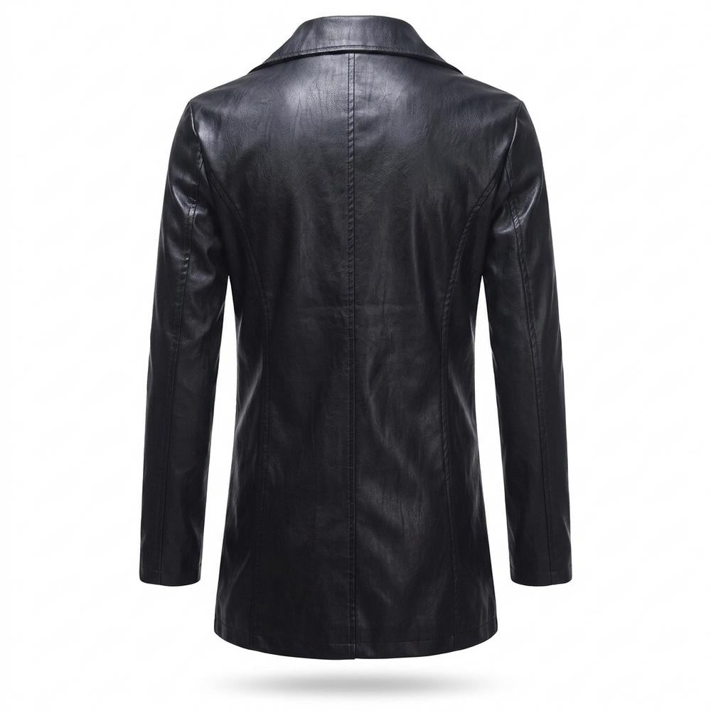 Lederjacken Outlet24 - Eoson | Asymmetrischer Taillierter Ledermantel Herren