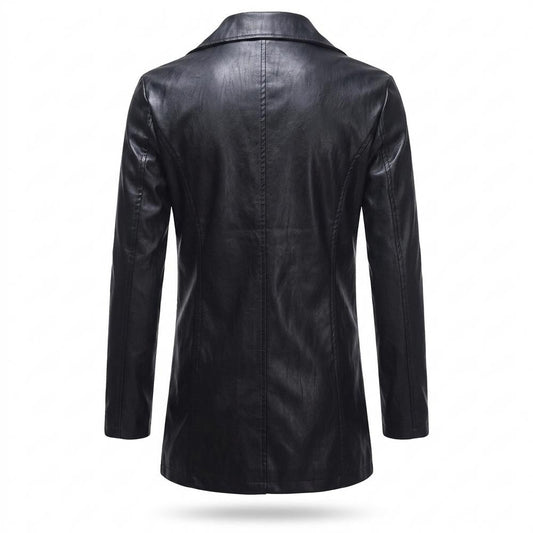 Lederjacken Outlet24 - Eoson | Asymmetrischer Taillierter Ledermantel Herren