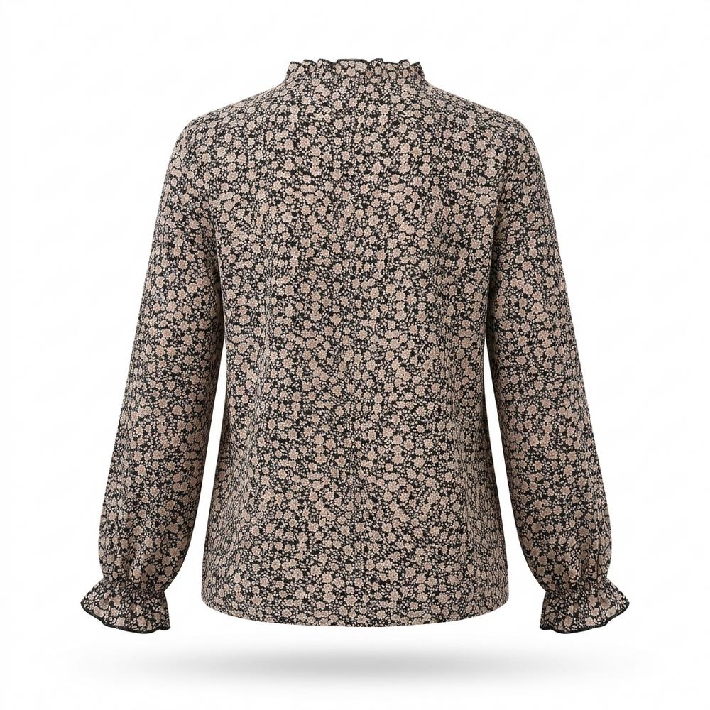 Lederjacken Outlet24 - Korok | Geblümte Langärmlige Bluse Damen