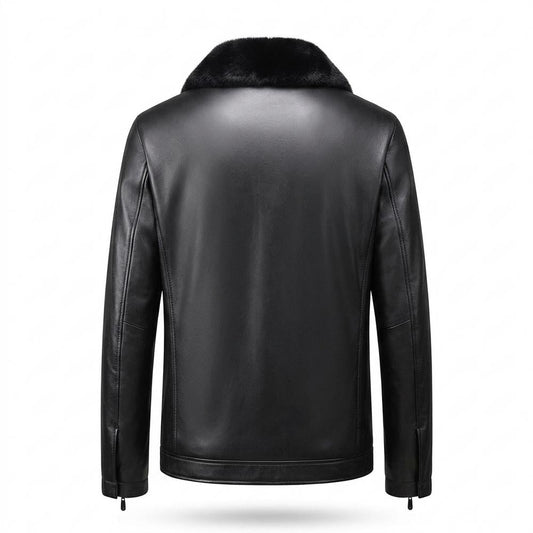 Lederjacken Outlet24 - Vegit | Fellbesetzt Gefüttert Lederjacke Herren