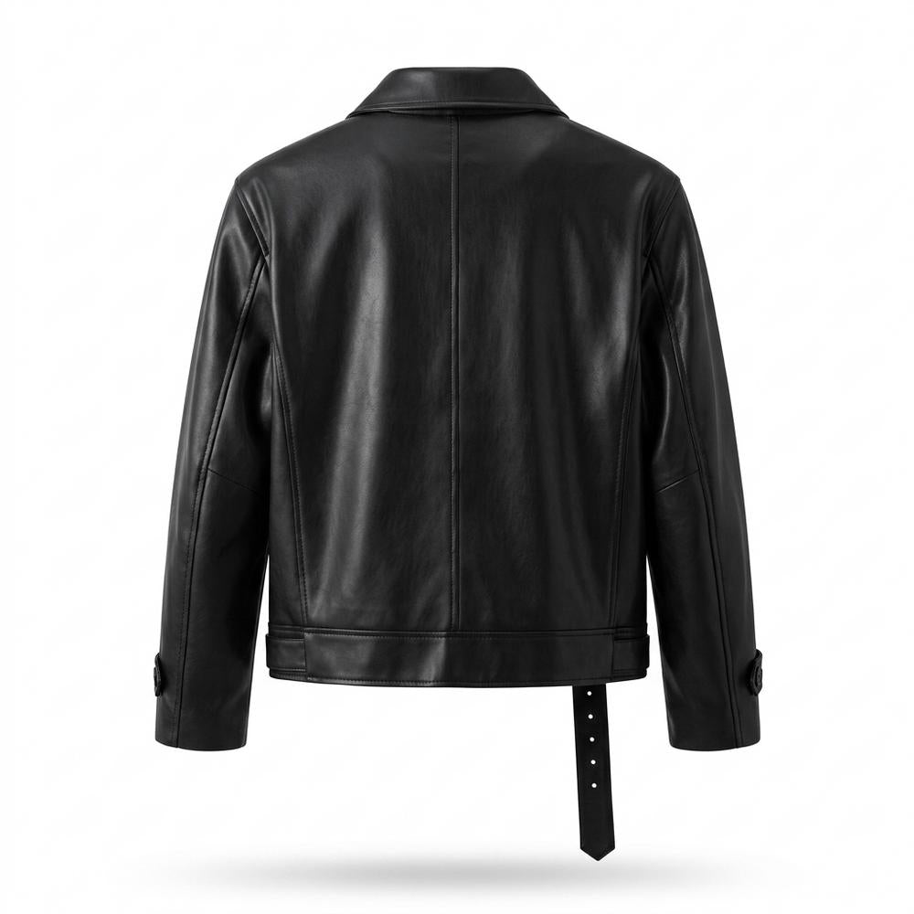 Lederjacken Outlet24 - Muban | Glatte Reißverschließbare Lederjacke Herren