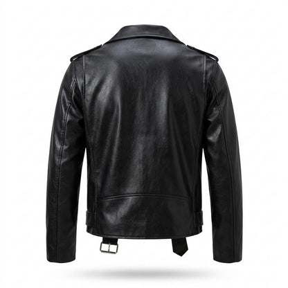 Lederjacken Outlet24 - Vuren | Asymmetrisch Gegürtelt Lederjacke Unisex