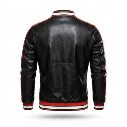 Lederjacken Outlet24 - Euvad | Gestreifte Taillierte Lederjacke Herren