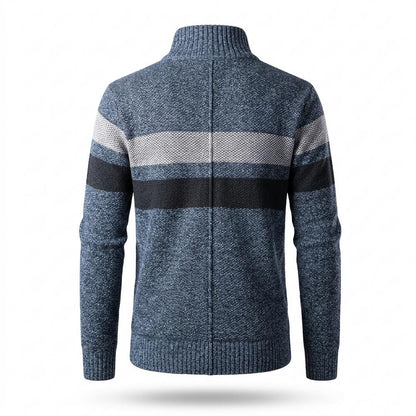 Lederjacken Outlet24 - Cikir | Melierte Gestreifte Strickjacke Herren