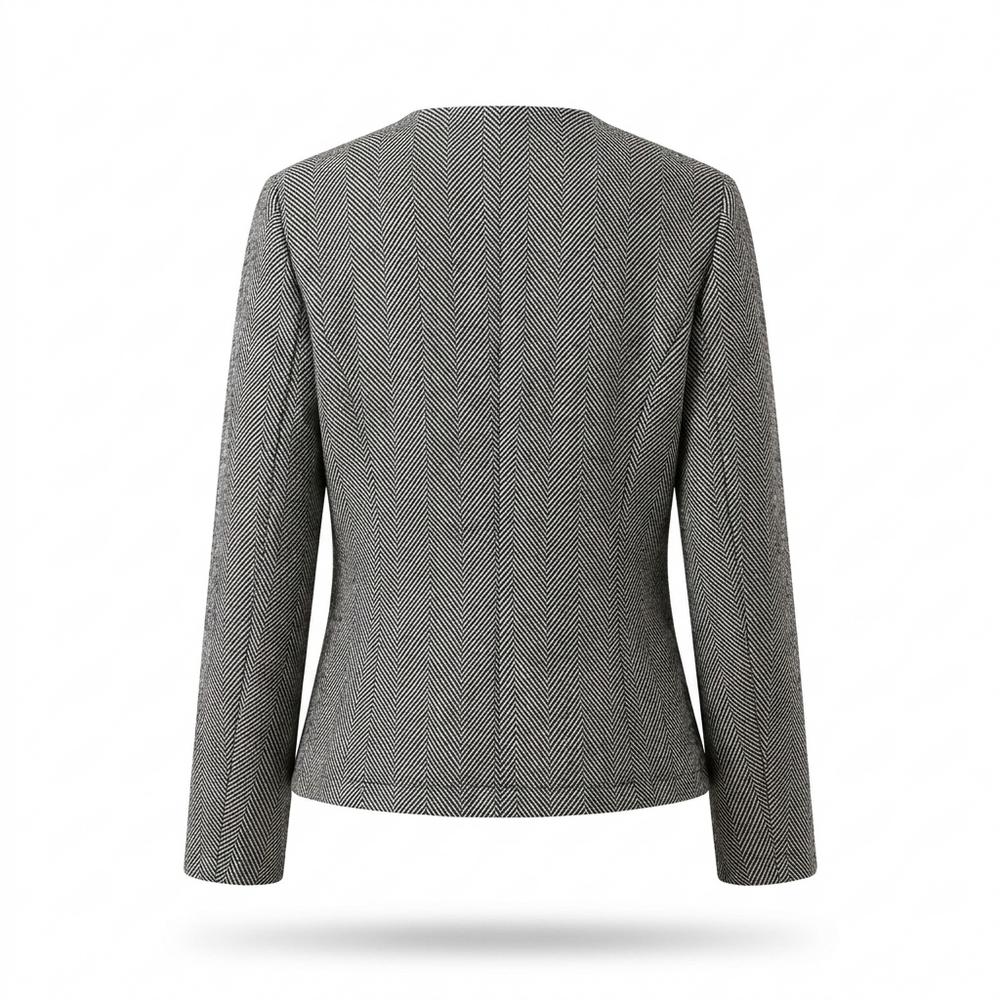 Lederjacken Outlet24 - Rotut | Fischgratgemustert Tailliert Jacke Damen