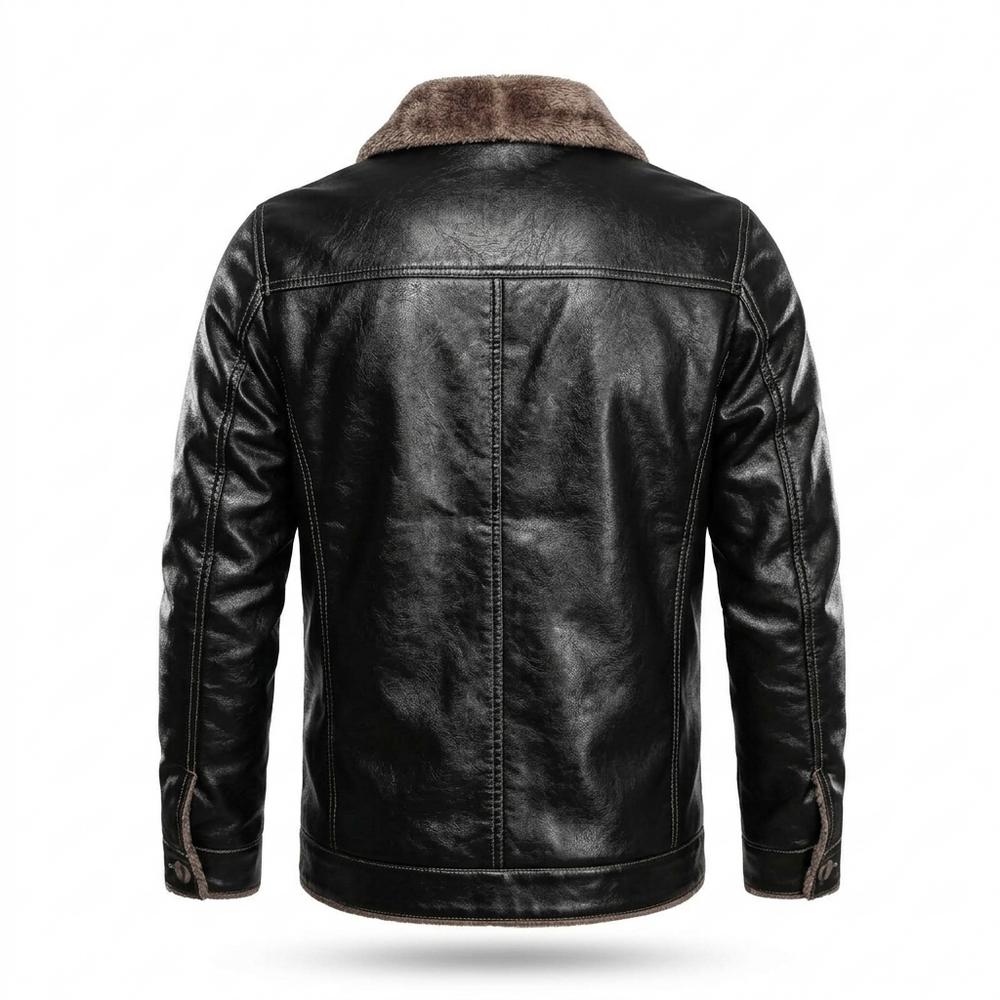 Lederjacken Outlet24 - Kenik | Gefüttert Geknöpft Lederjacke Herren