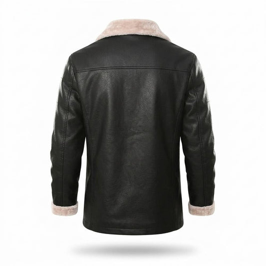 Lederjacken Outlet24 - Masil | Gefütterte Geknöpfte Lederjacke Herren