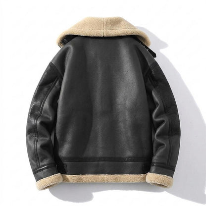 Lederjacken Outlet24 - Kesom | Warm Gefüttert Lederjacke Herren