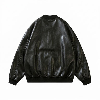 Lederjacken Outlet24 - Liles | Bestickt Geknöpft Lederjacke Unisex