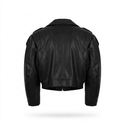 Lederjacken Outlet24 - Rivan | Kurzgeschnittene Taillierte Lederjacke Unisex