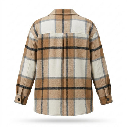 Lederjacken Outlet24 - Divam | Karierte Geknöpfte Jacke Damen