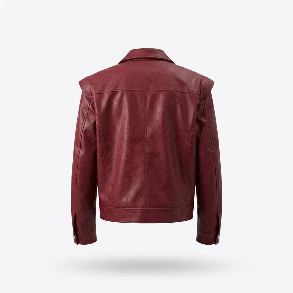 Lederjacken Outlet24 - Cower | Glatte Geknöpfte Lederjacke Herren