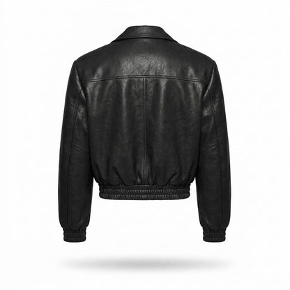 Lederjacken Outlet24 - Tidit | Aufgesetzt Gesmokt Lederjacke Unisex