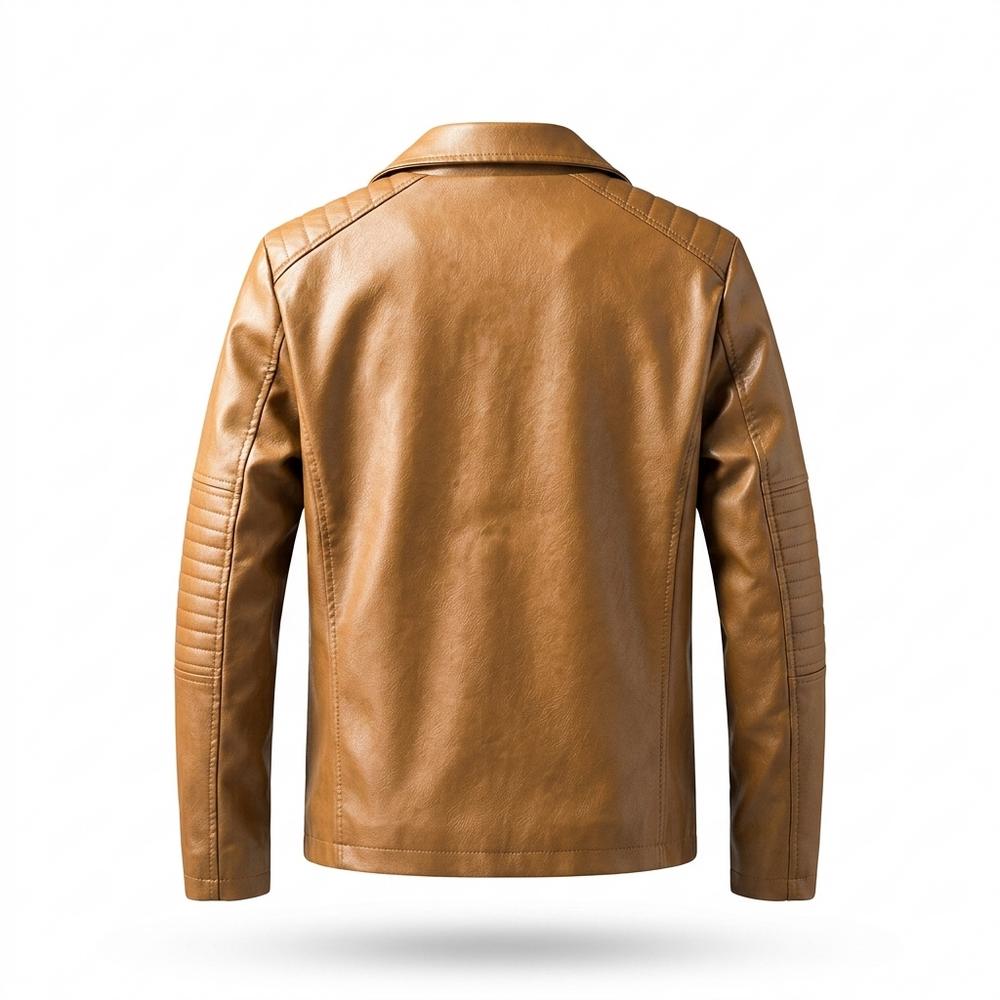 Lederjacken Outlet24 - Cozor | Asymmetrische Gesteppte Lederjacke Herren