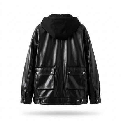 Lederjacken Outlet24 - Lutot | Gefütterte Weit Geschnittene Lederjacke Herren