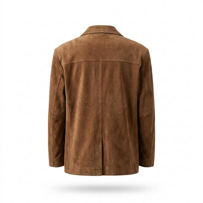 Lederjacken Outlet24 - Vopod | Oversized Geknöpft Wildleder-Jacke Damen