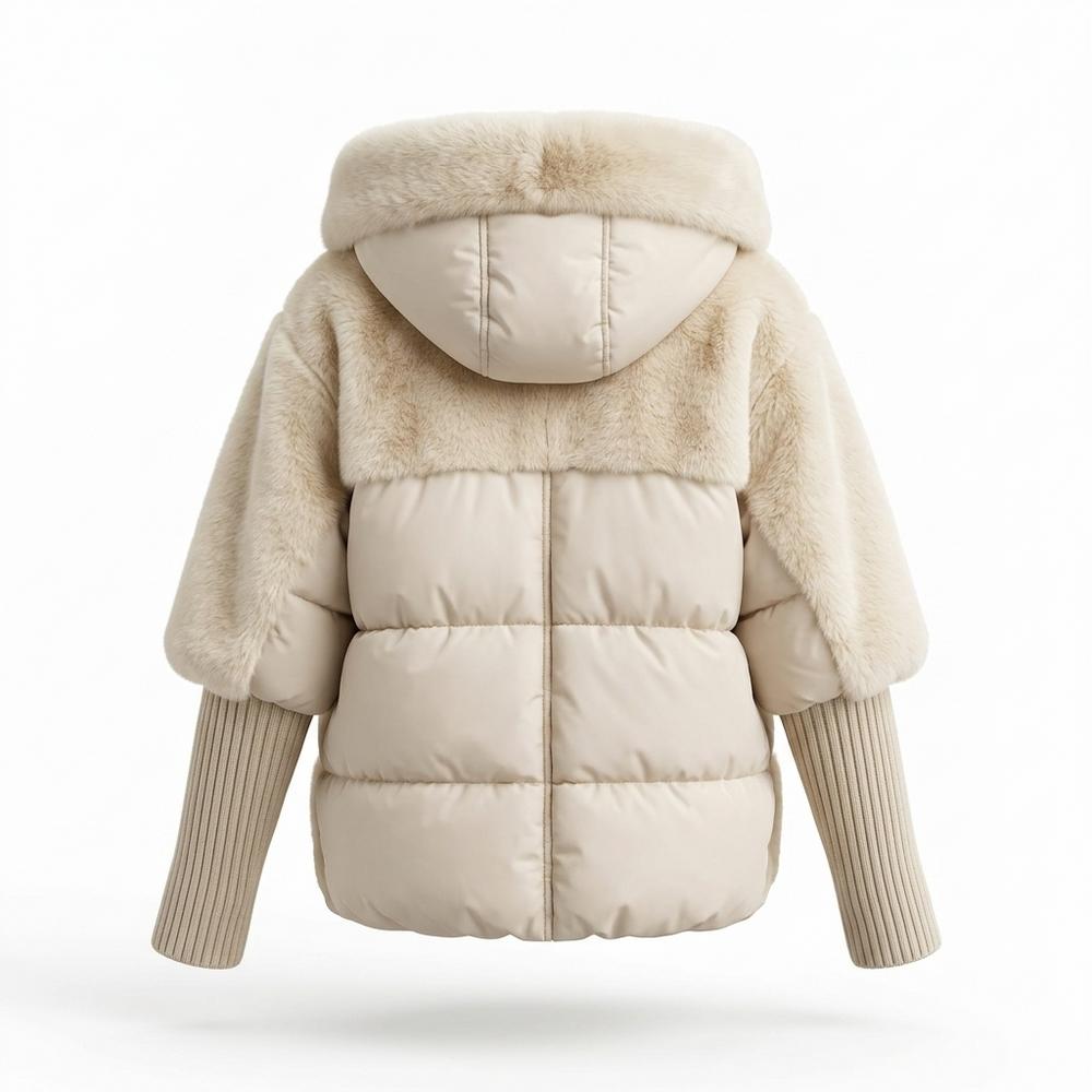 Lederjacken Outlet24 - Temam | Gefütterte Material-Mix Jacke Damen
