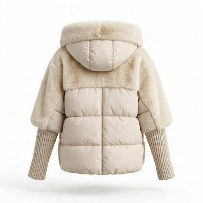 Lederjacken Outlet24 - Temam | Gefütterte Material-Mix Jacke Damen