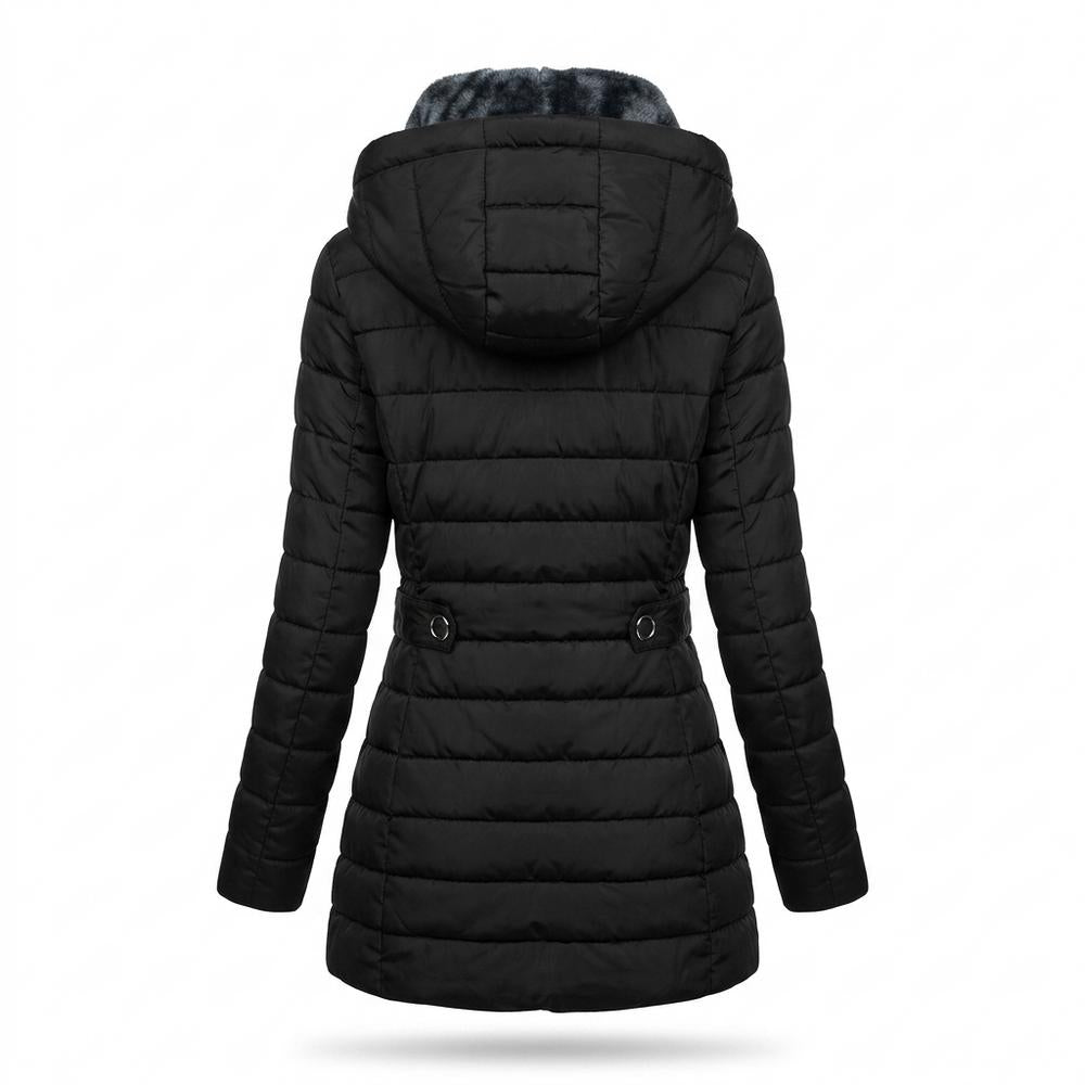 Lederjacken Outlet24 - Sugek | Gefüttert Tailliert Mantel Damen