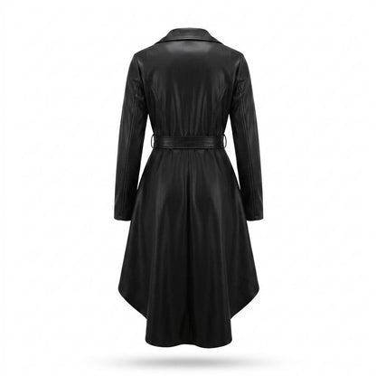 Lederjacken Outlet24 - Dumus | Asymmetrisch Gegürtelt Lederjacke Damen