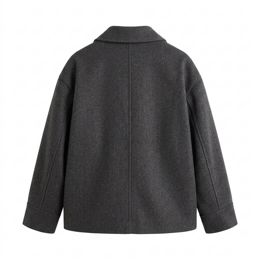 Lederjacken Outlet24 - Lufom | Geknöpft Wollartig Mantel Damen