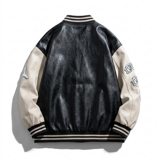 Lederjacken Outlet24 - Lemev | Applizierte Bestickte Lederjacke Unisex