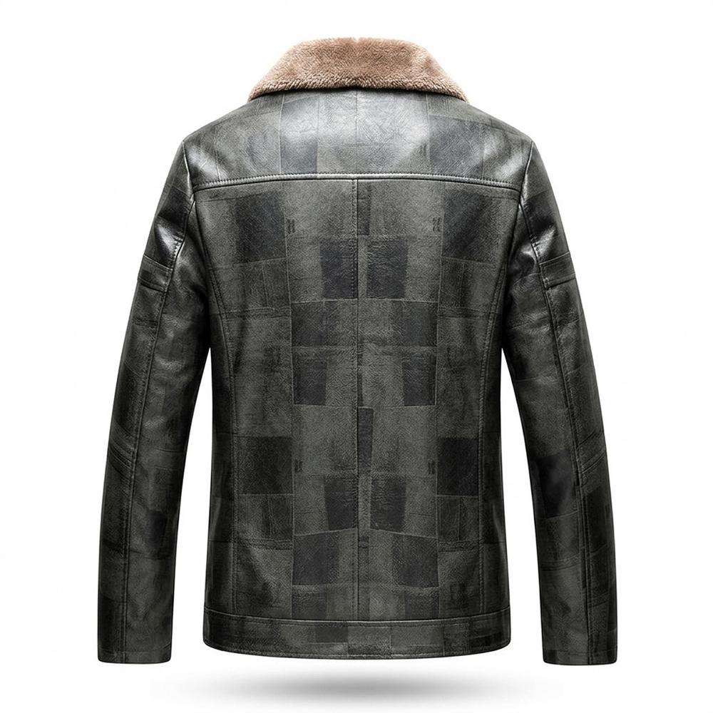 Lederjacken Outlet24 - Mipet | Gefüttert Strukturiert Lederjacke Herren