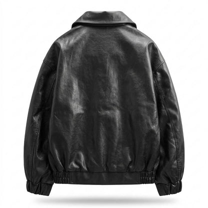 Lederjacken Outlet24 - Mires | Lockere Geknöpfte Lederjacke Unisex